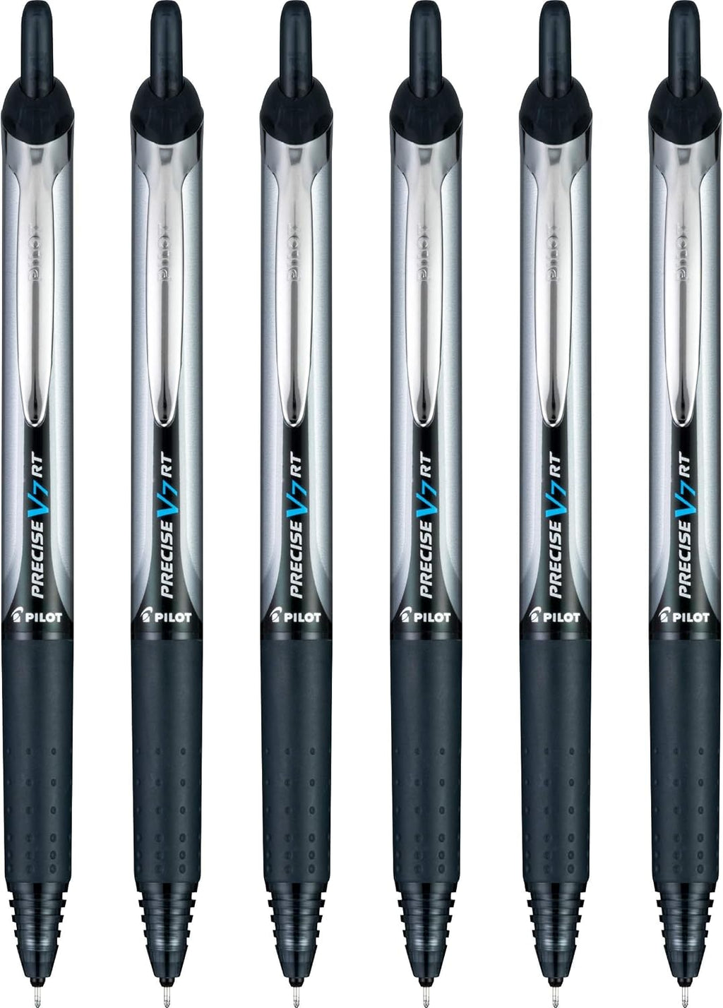 PILOT Precise V7 RT Retractable Rollerball Pens, 0.7mm, Black, 6-Pack