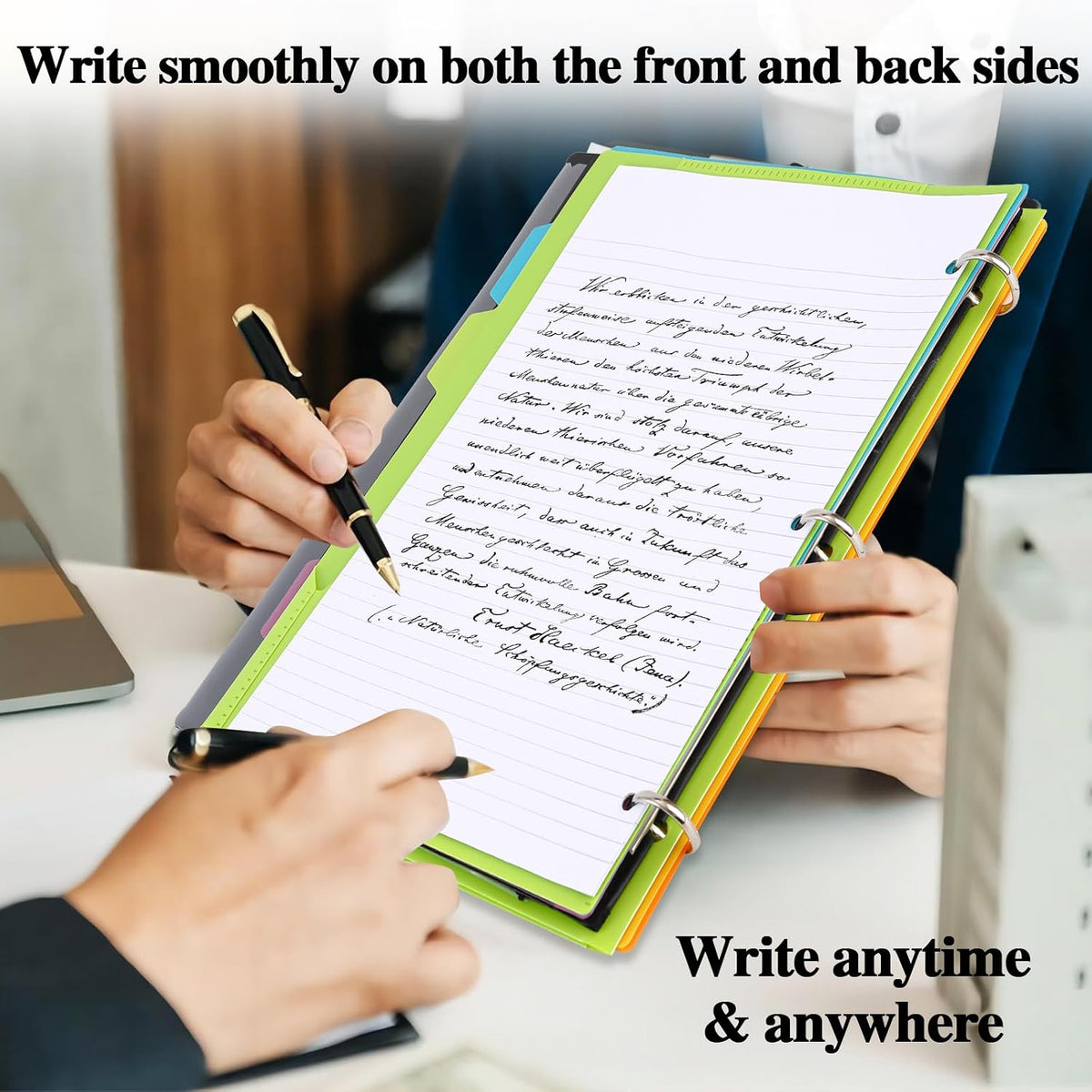 360° Pivotable 3 Ring Binder, Upgraded Foldable Binders 1 inch 2 Pack