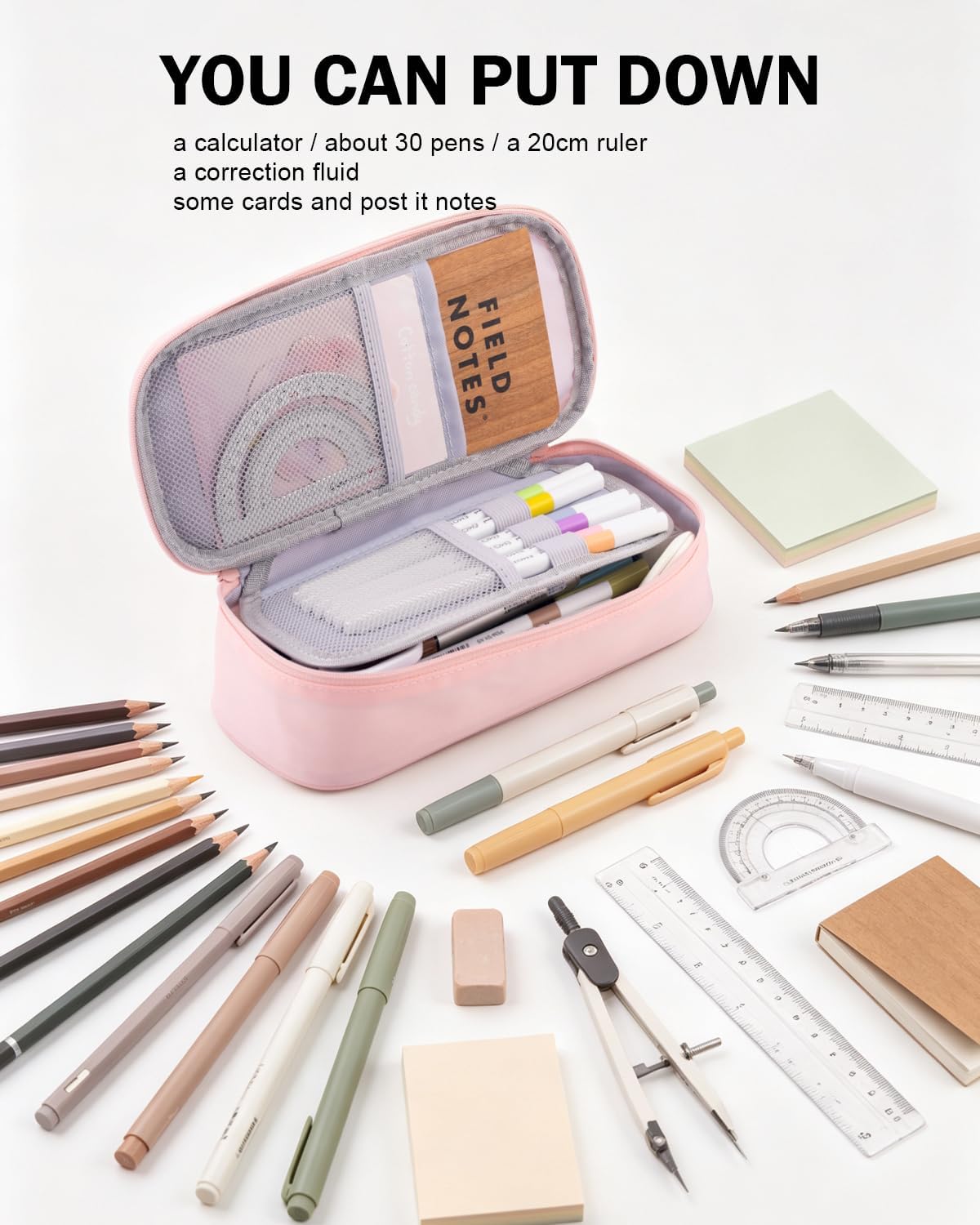 CICIMELON Durable Pencil Case Big Storage Pen Pouch Bag for School Supplies Office