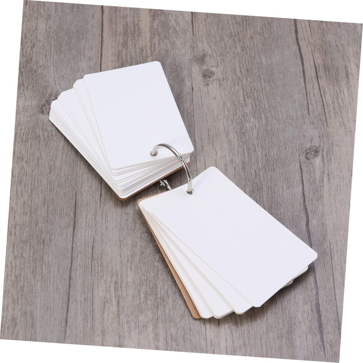 50 Page White Kraft Paper Index Cards with Binder Rings