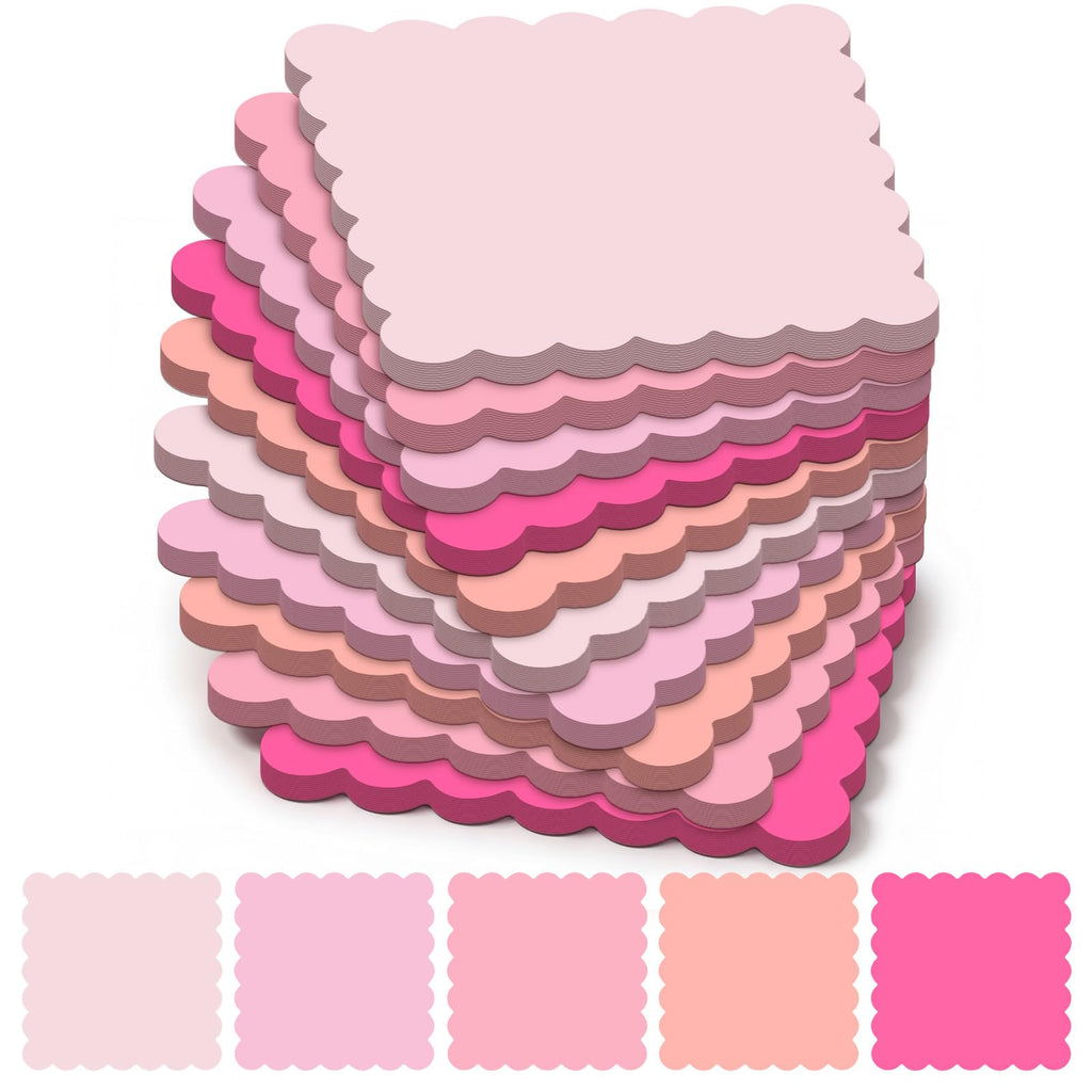 Epakh 10 Pack Scalloped Line Sticky Notes, Gradient Pink Pads, 3 x 4 Inch