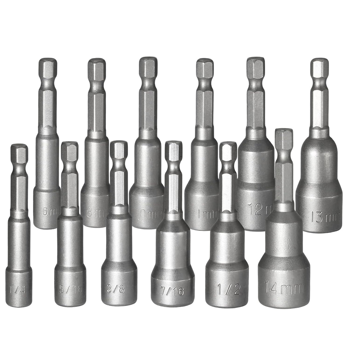12Pcs Metric Magnetic Nuts Driver Impact Driver Drill Bits