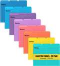 Better Office Products Lined File Folders, 24 Pack, Notes Tabbed File Folders
