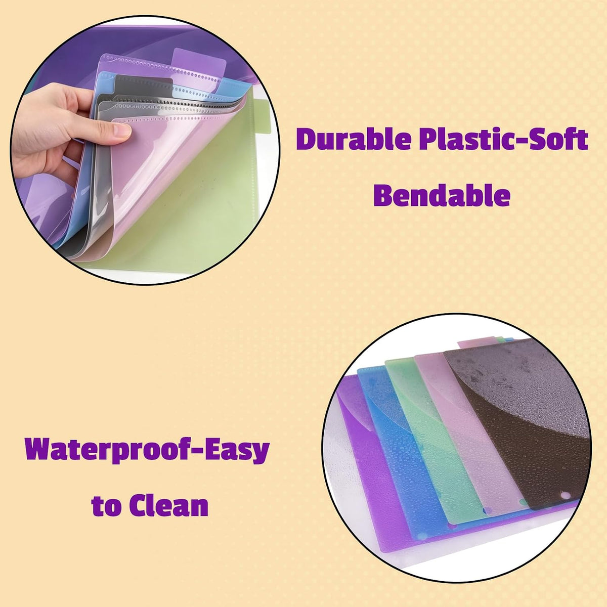 Binder Dividers with Tabs and Pockets, 18PCS/3 Sets in 6-Tab