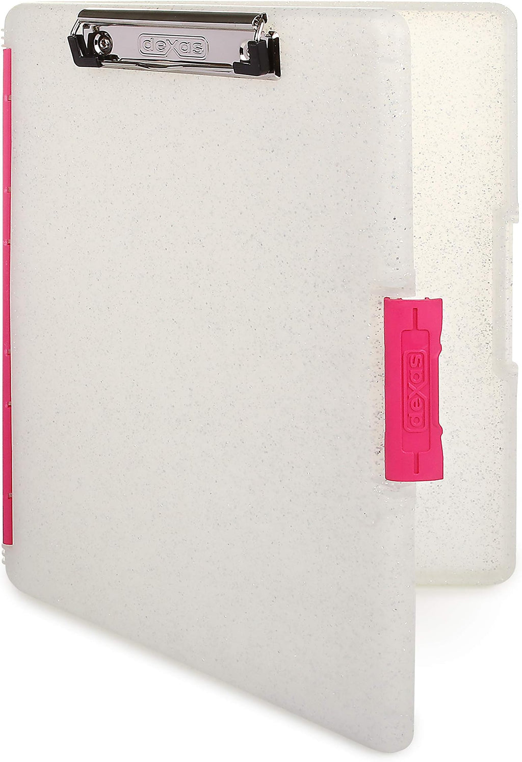 Dexas Slimcase 2 Plastic Clipboard with Storage and Side Opening, Neon Green