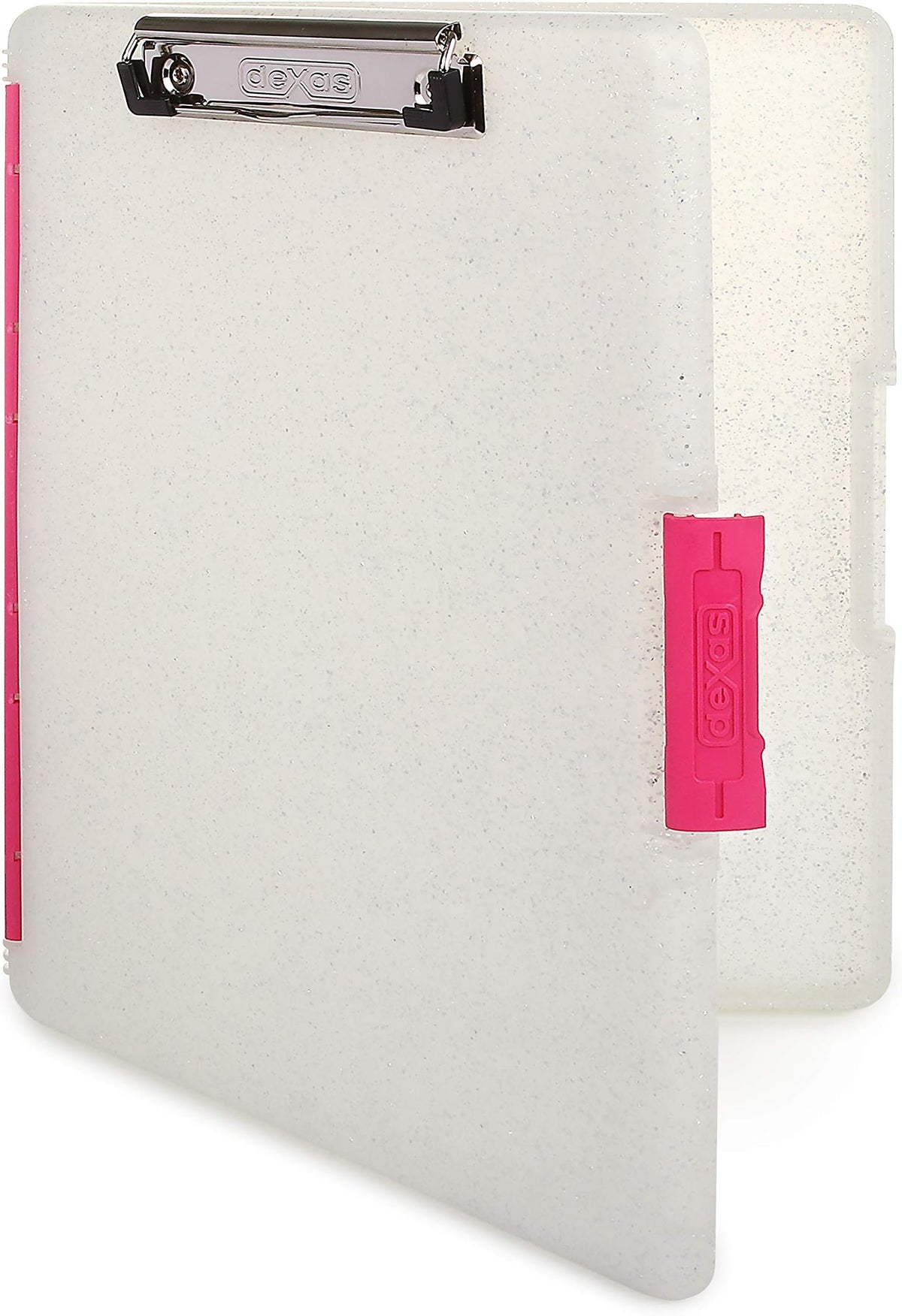 Dexas Slimcase 2 Plastic Clipboard with Storage and Side Opening, Neon Green
