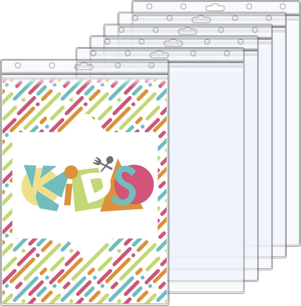 6 Pack 8.5" x 11" Resealable Zip Sheet Protectors