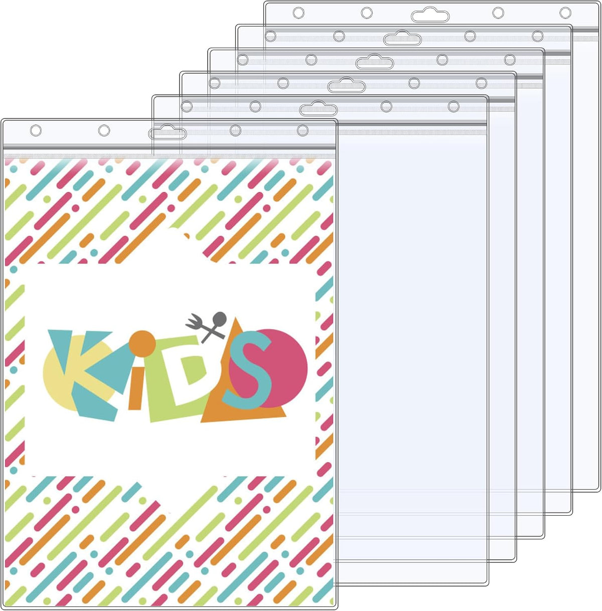 6 Pack 8.5" x 11" Resealable Zip Sheet Protectors