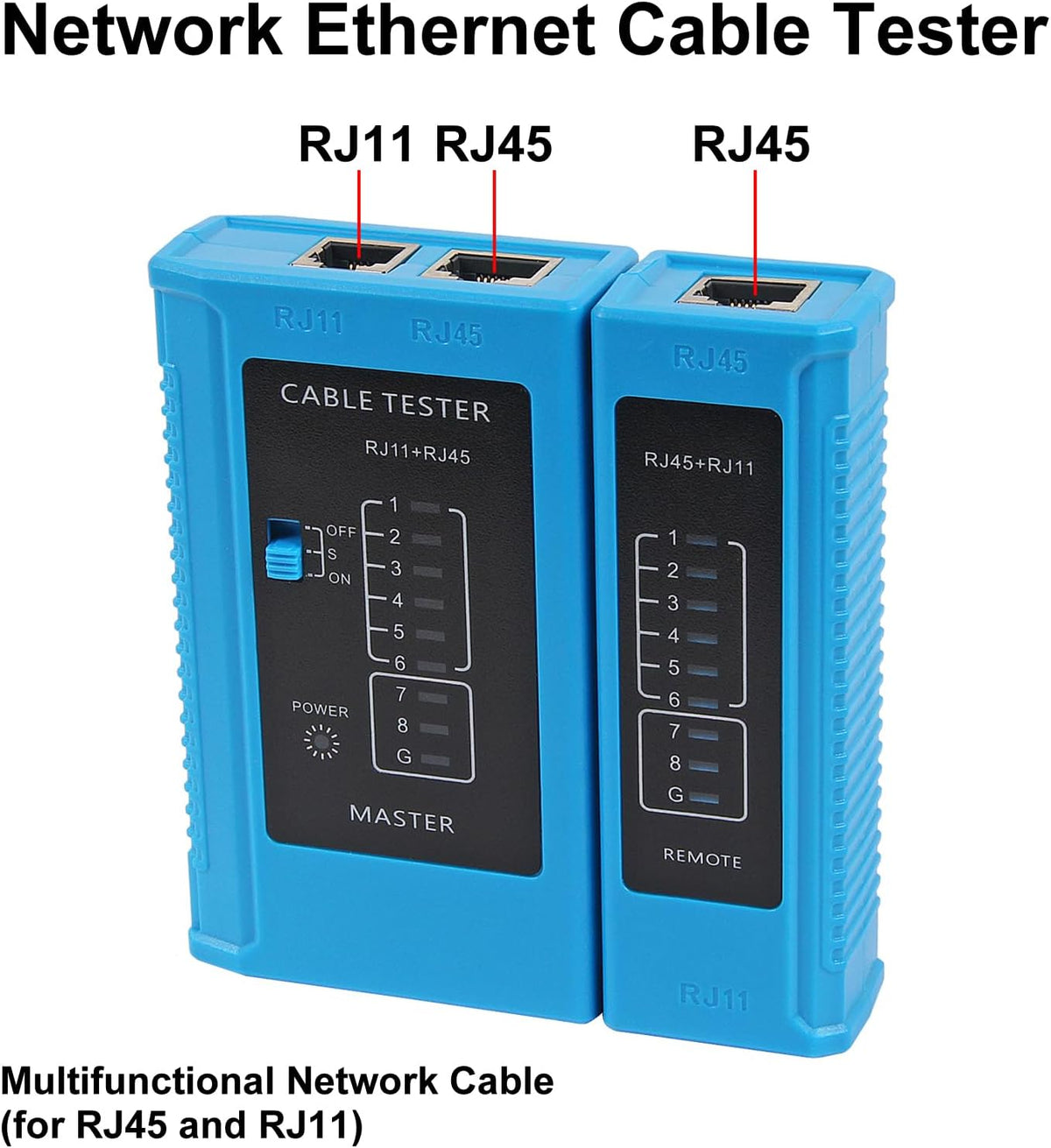 2Pcs LAN Cable Tester RJ45 RJ11 RJ12 Network Ethernet Tester for Cat5 Cat5e Cat6 Cat6a