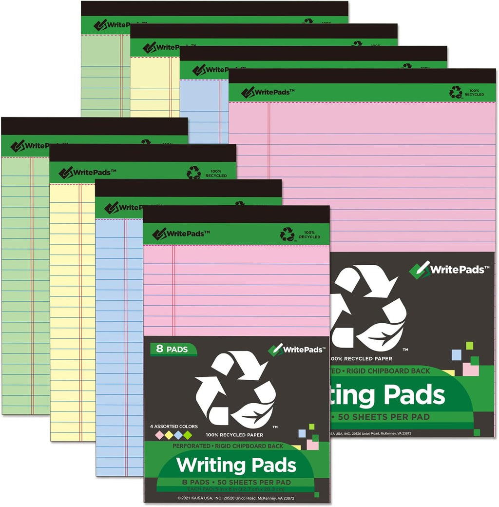 KAISA Colored Legal Pad 15lb Recycled Paper Writing Pad