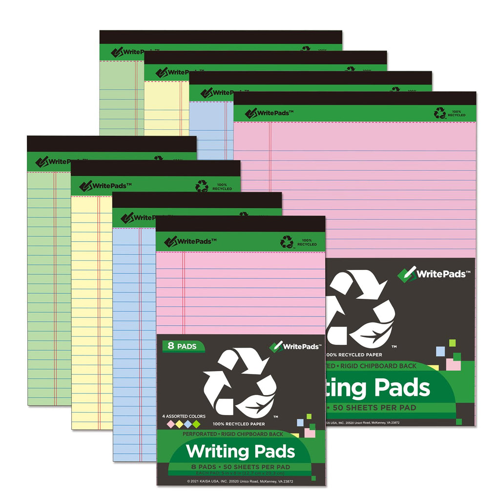 KAISA Colored Legal Pad 15lb Recycled Paper Writing Pad