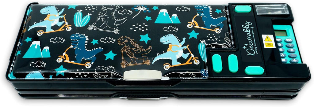 Decorably Dinosaur Pop-Up Pencil Case with Calculator for Boys