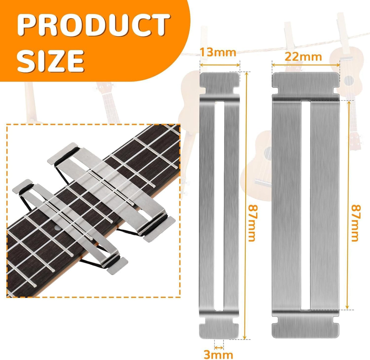 4Pcs Guitar String Spreaders + Fingerboard Guards with 8 Rubber Bands