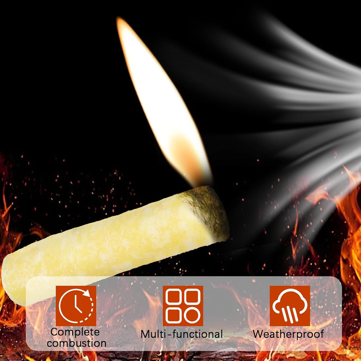 50 Pack-Fire Plugs, Weatherproof Fire Starters for Emergencies