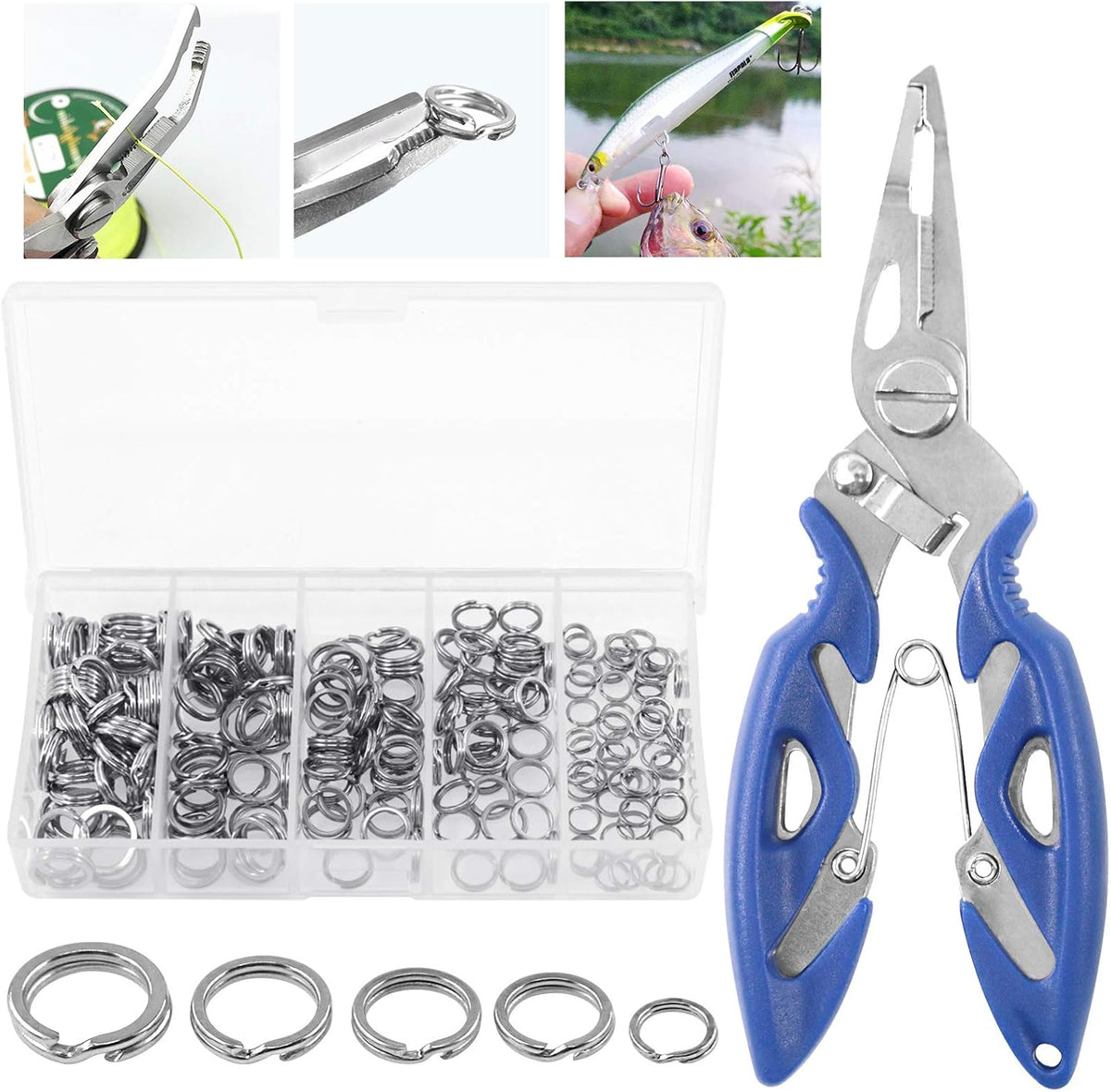 201 Pcs Stainless Steel Fishing Split Rings 5 Sizes Double High Strength Lure Tackle