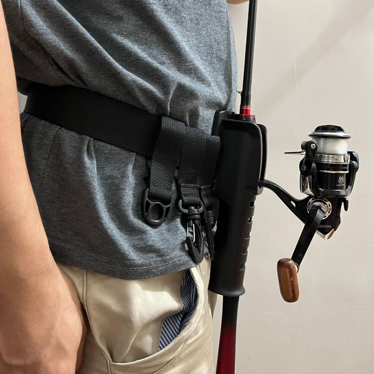 1 Pcs Fishing Rod Belt Holder Fishing Waist Belt Rod Holder Adjustable Fishing Waist Rod