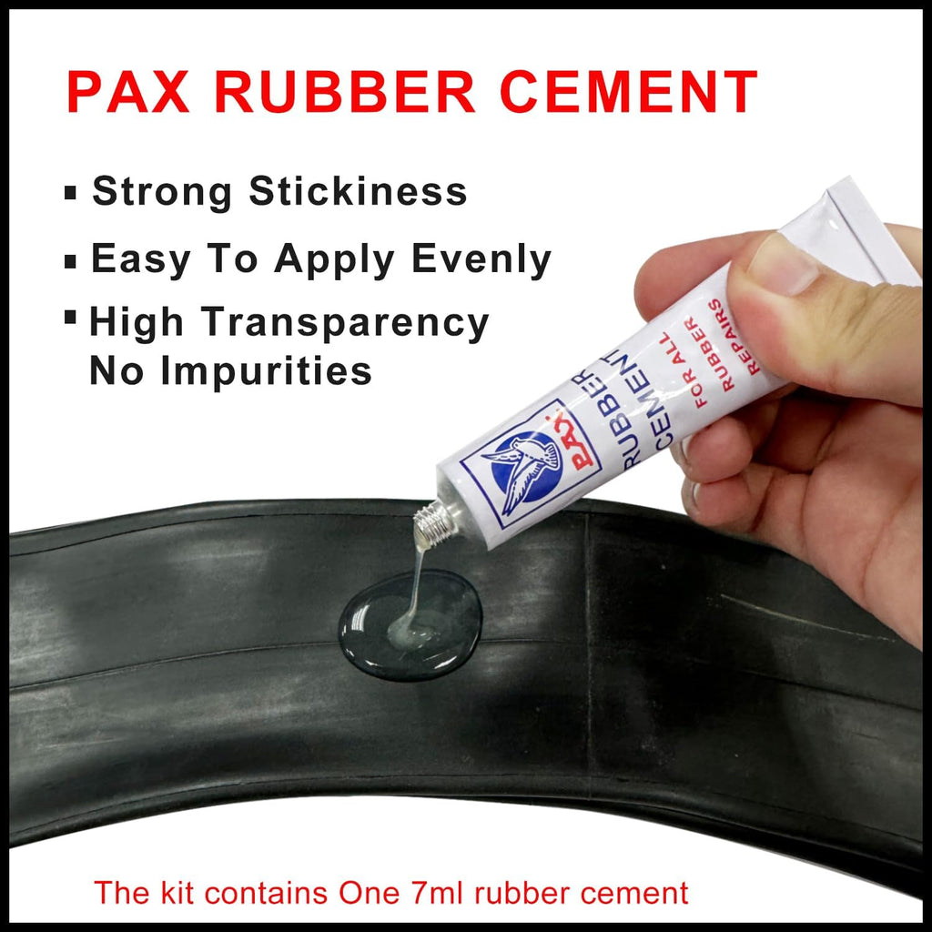 Pax 10 Pcs Inner Tube Patch Kit with 7ml Rubber Cement - Professional Puncture Repair Set