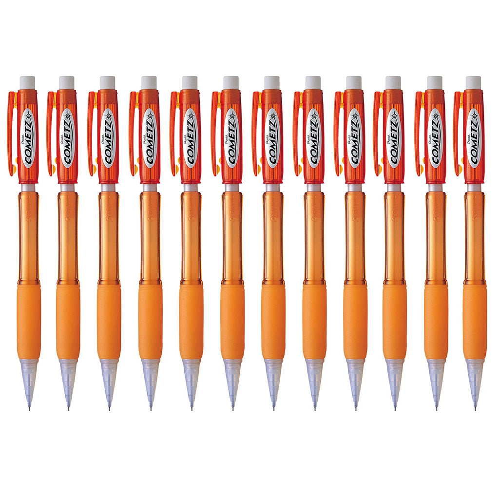 Pentel Cometz Automatic Pencil, 0.9mm, Orange Barrel, Box of 12 (AX119F)