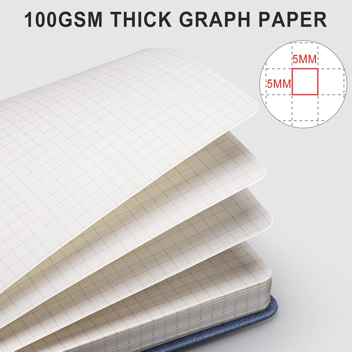 AHGXG Graph Paper Notebook, 320 Pages, A5 (5.75'' × 8.38'')
