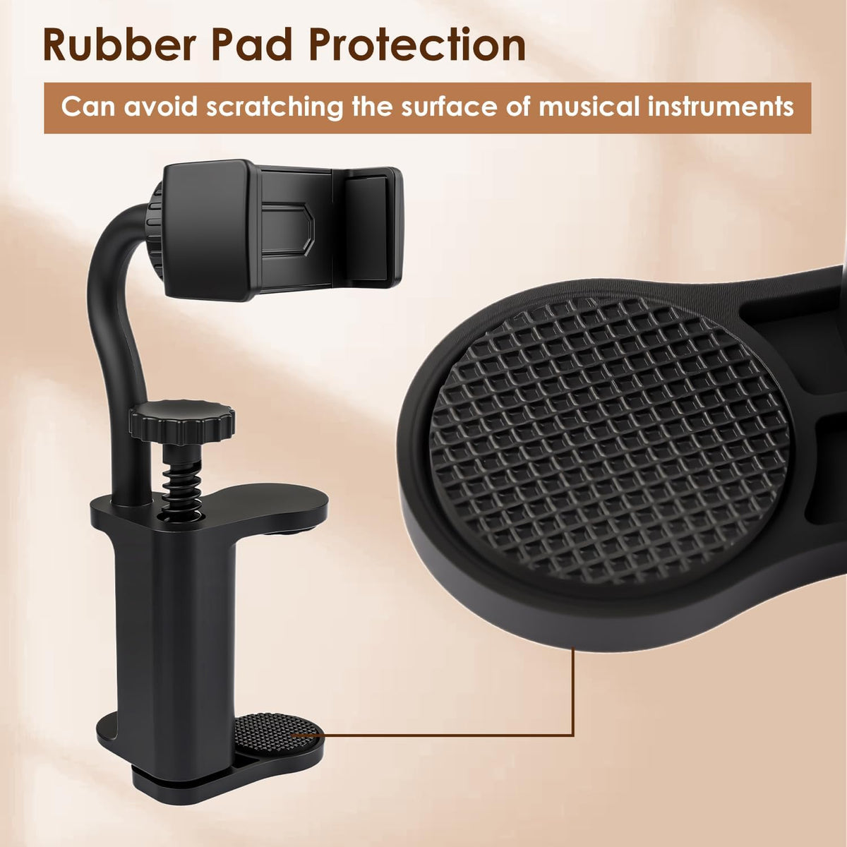 3-in-1 Guitar Phone Holder, String Winder Cutter & Picks, Universal Stand