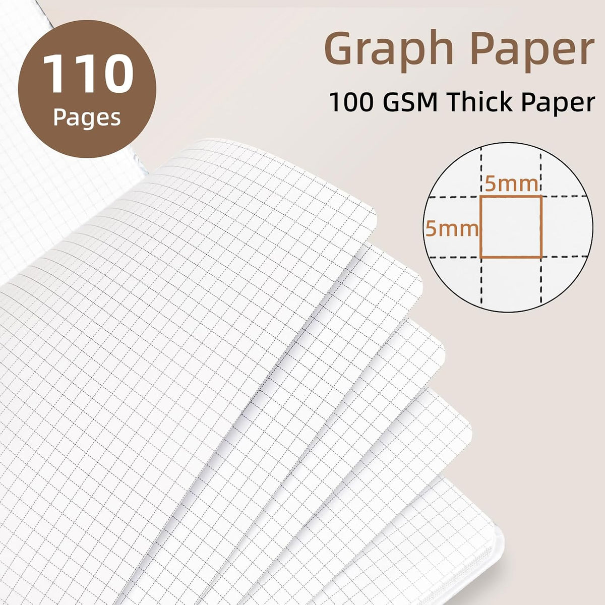 Cute Spiral Notebook 8.5 x 11 Graph Paper Journal A4, Plant Flower