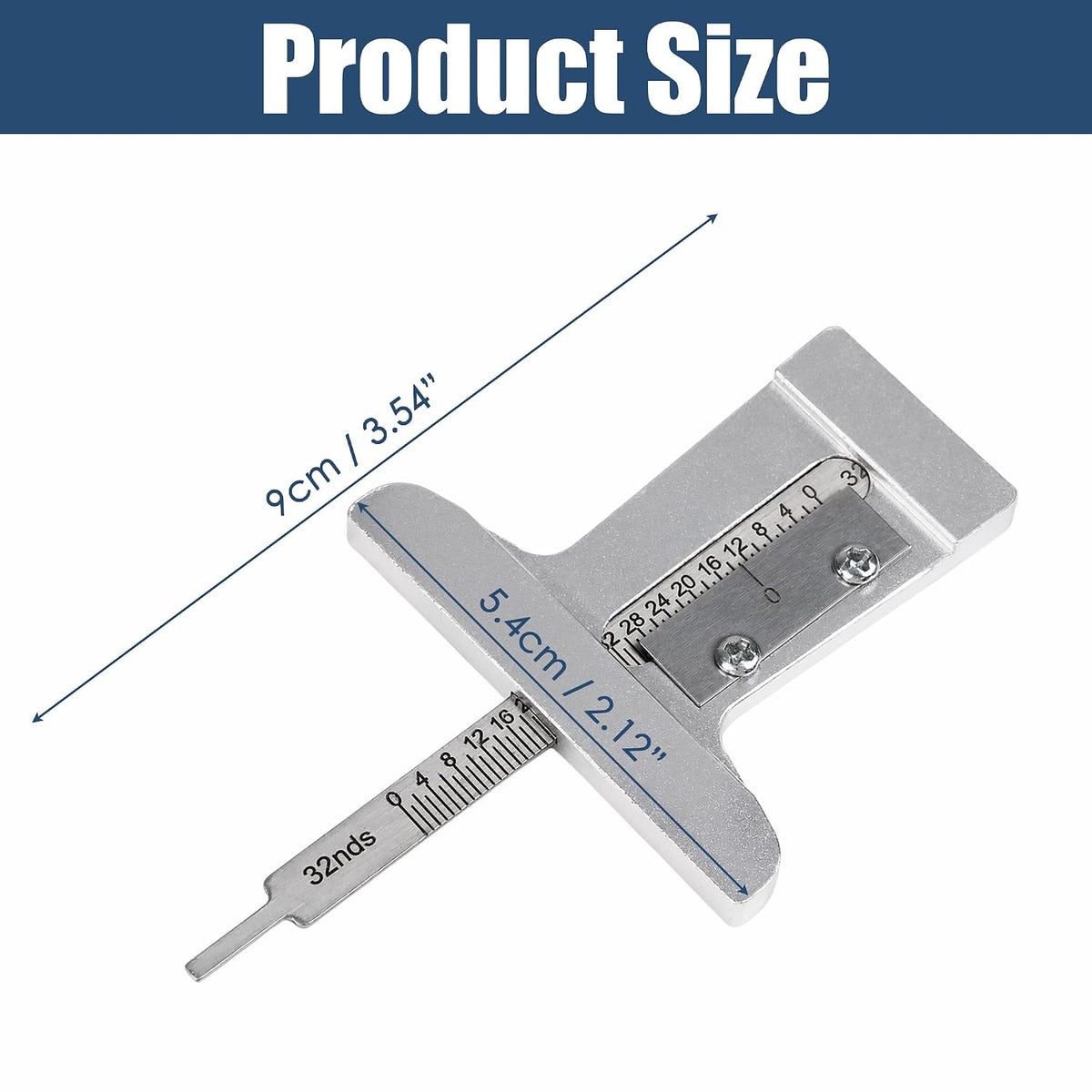 2Pcs Car Truck Tire Depth Checker Tyre Tread Gauge 0~32nds Caliper Measure Tool Stainless