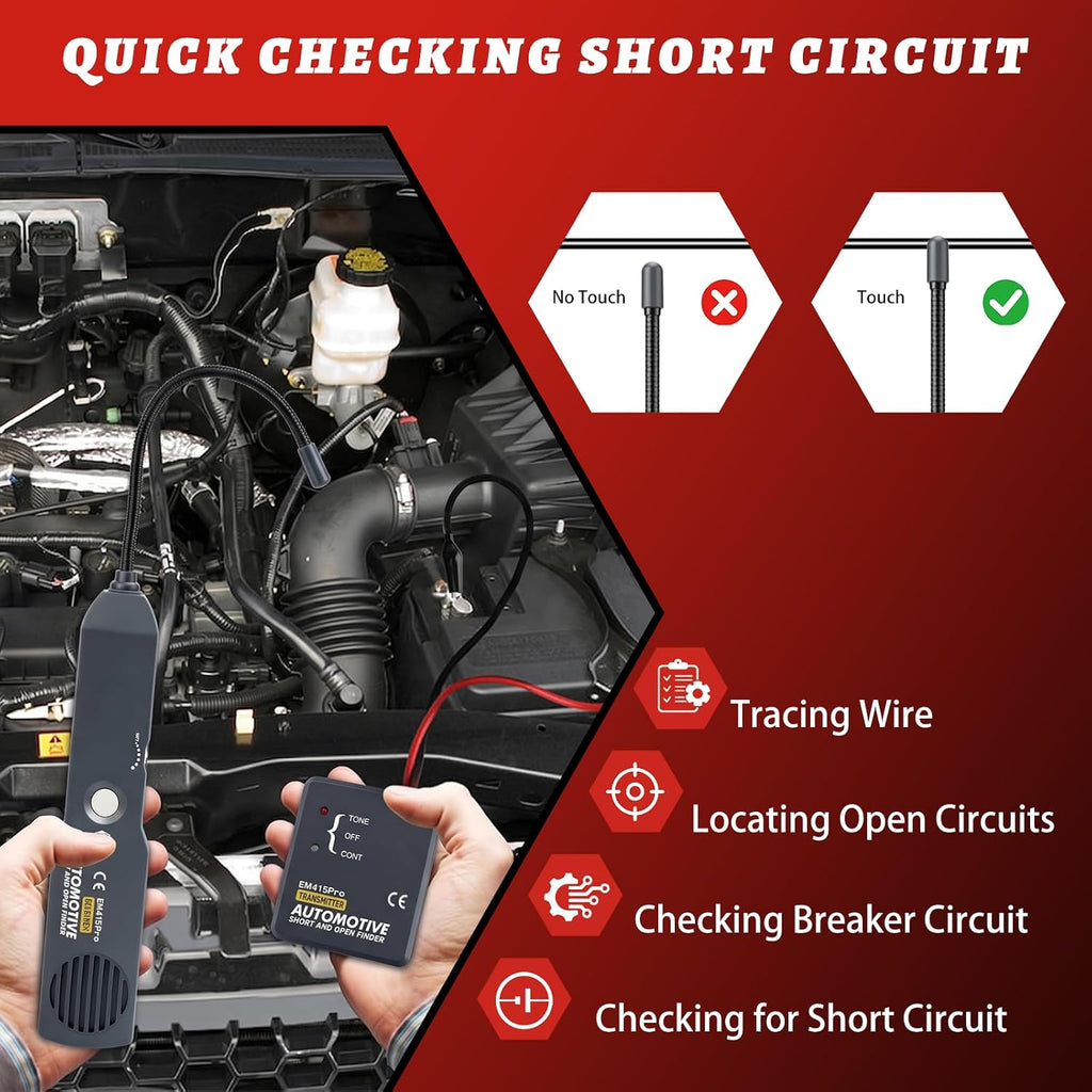 EM415Pro Automotive Circuit Tester, DC 6-42V Open/Short Finder Cable Tracer