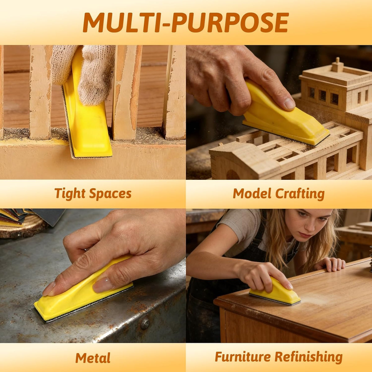 180 PCS Mini Detail Sanding Kit, 80-1000 Grit Sandpaper with Finger Sanding Blocks for