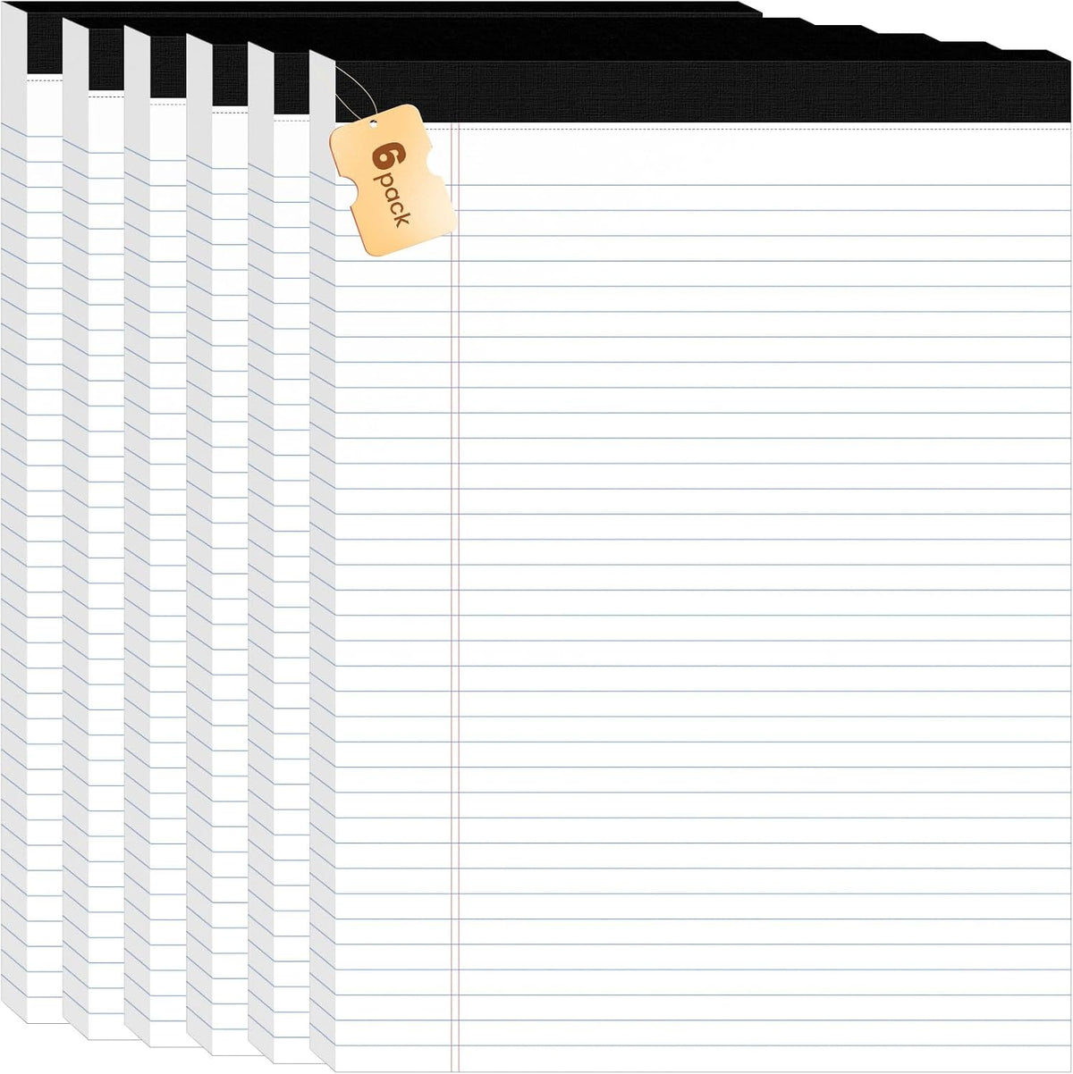 6pcs Legal Pads 8.5 x 11, Perforated White Notepad 8.5x11, 50Sheets/Pad