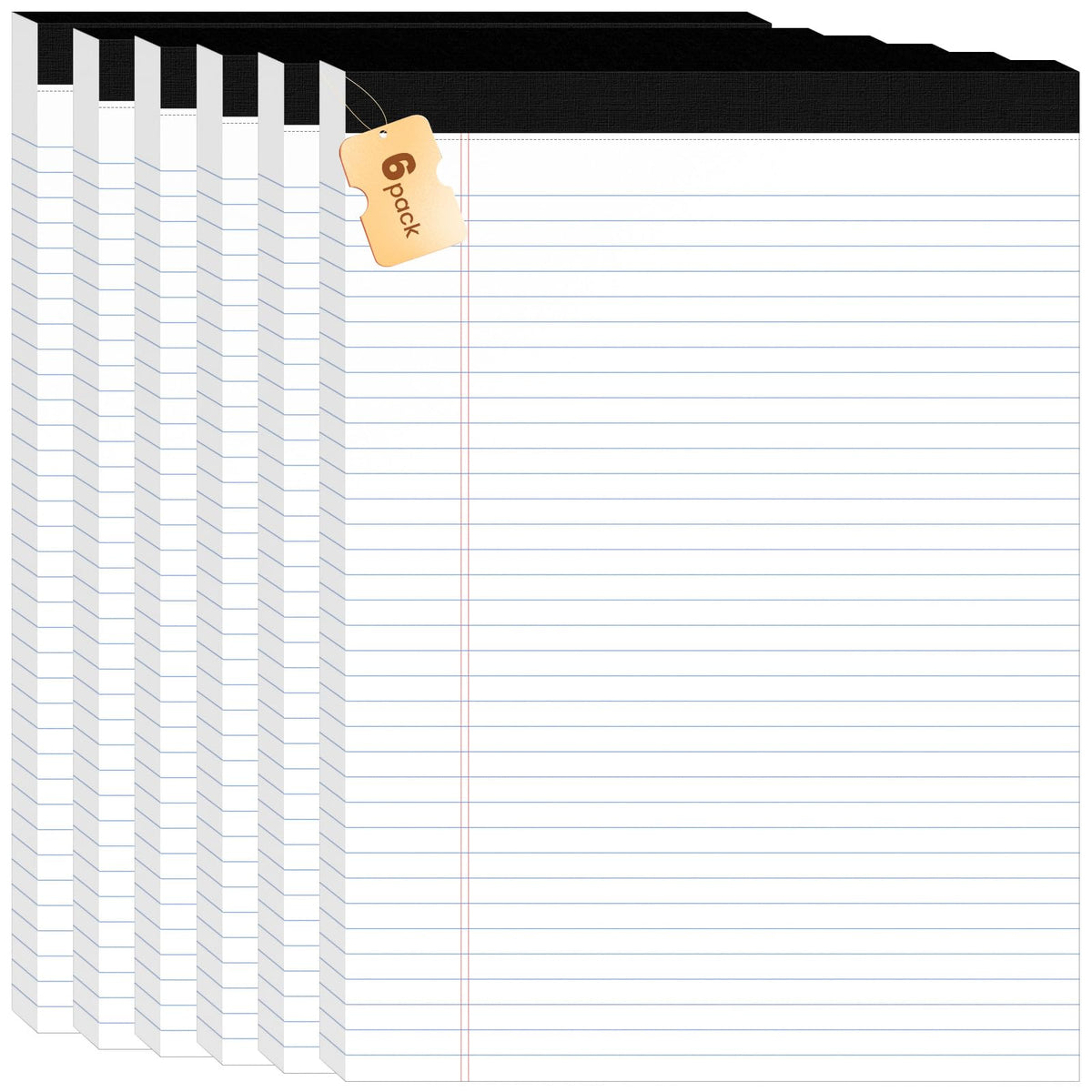 6pcs Legal Pads 8.5 x 11, Perforated White Notepad 8.5x11, 50Sheets/Pad