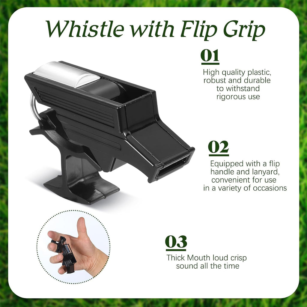 Relaxweex 2 Sets Finger Whistle Referee with Flip for Coaches