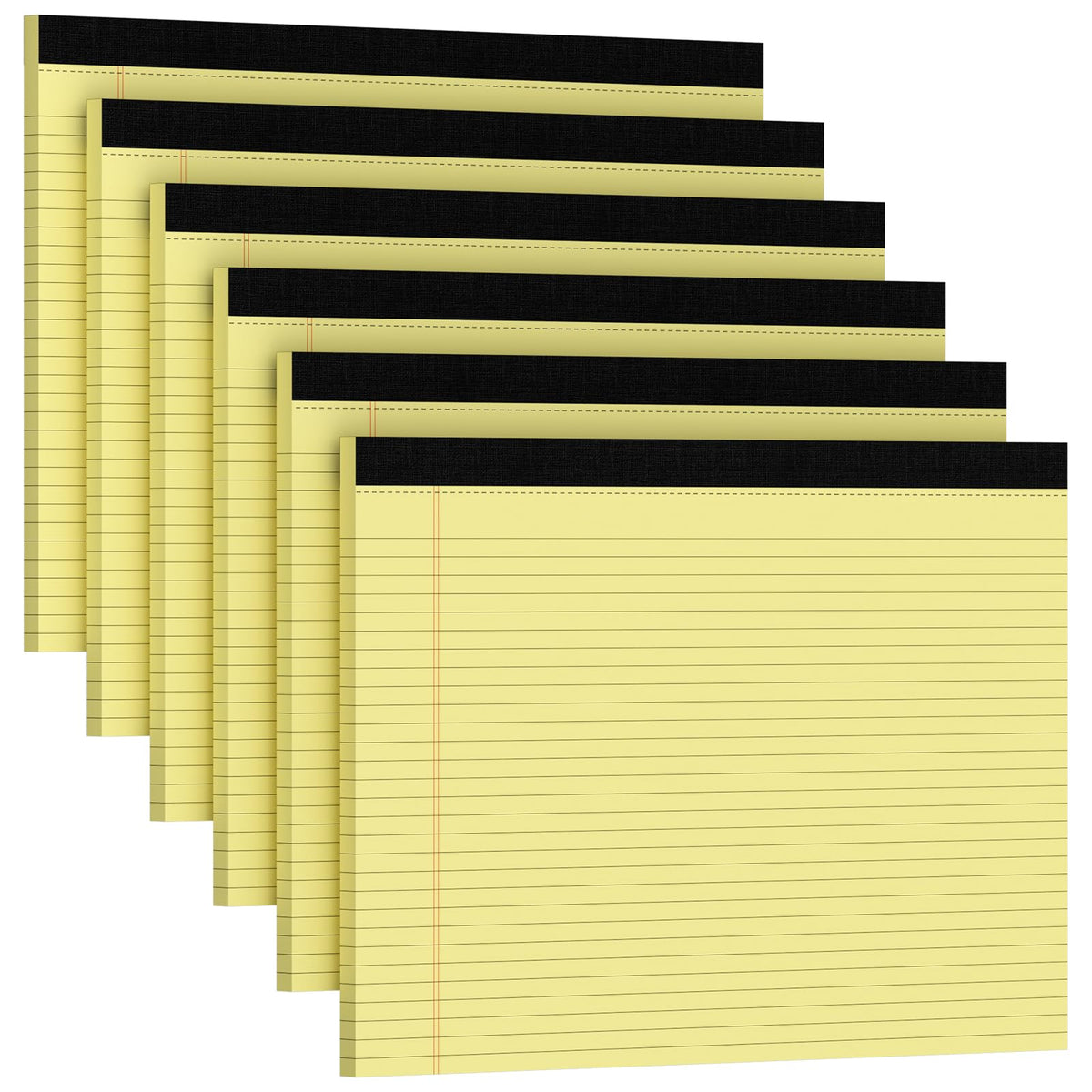 6 Pack Landscape Legal Pads 11x9.5, College Ruled Narrow Rule, Perforated