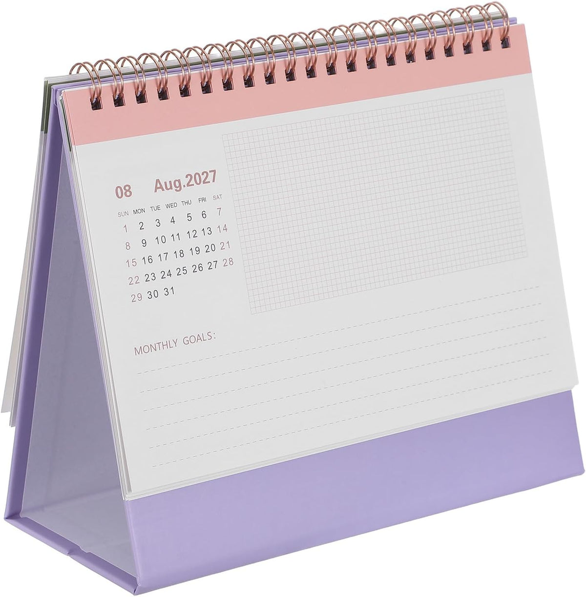 NUOBESTY Monthly Desk Calendar 2026-2027 Standing Flip Daily Calendar