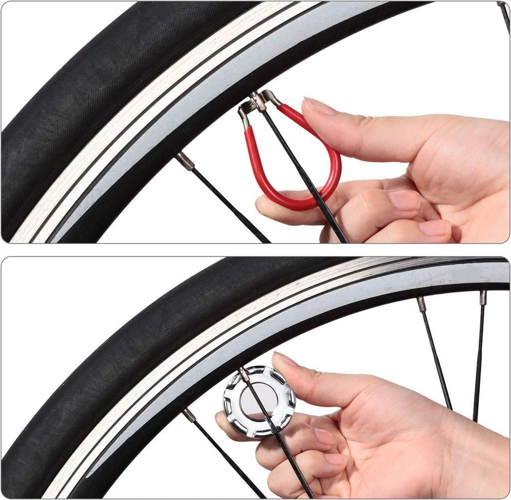 Mudder 6 Pcs Bicycle Spoke Wrench Set, 5 Bike Spoke Tool with 1 Tire Lever