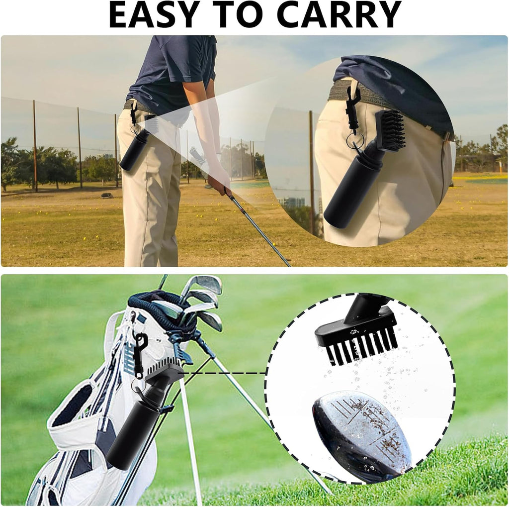 Pro Golf Club Brush Cleaner, Golf Water Brush with Retainer Clip and Squeeze Water Bottle