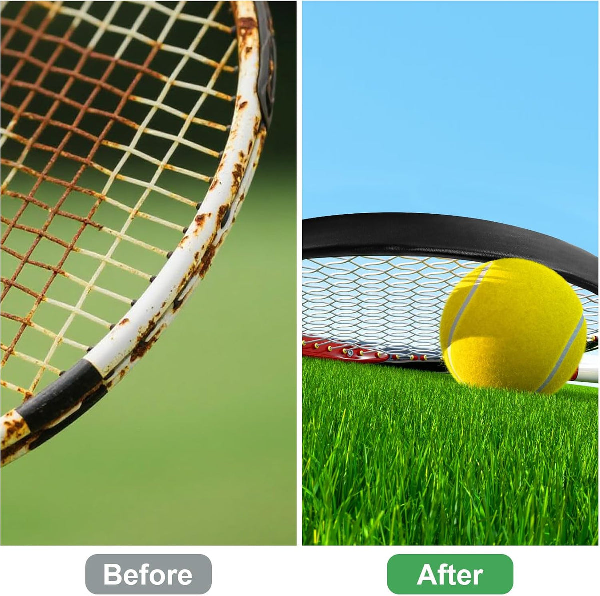 2 Pieces Racket Head Protection Tape, Black Racket Edge Guard