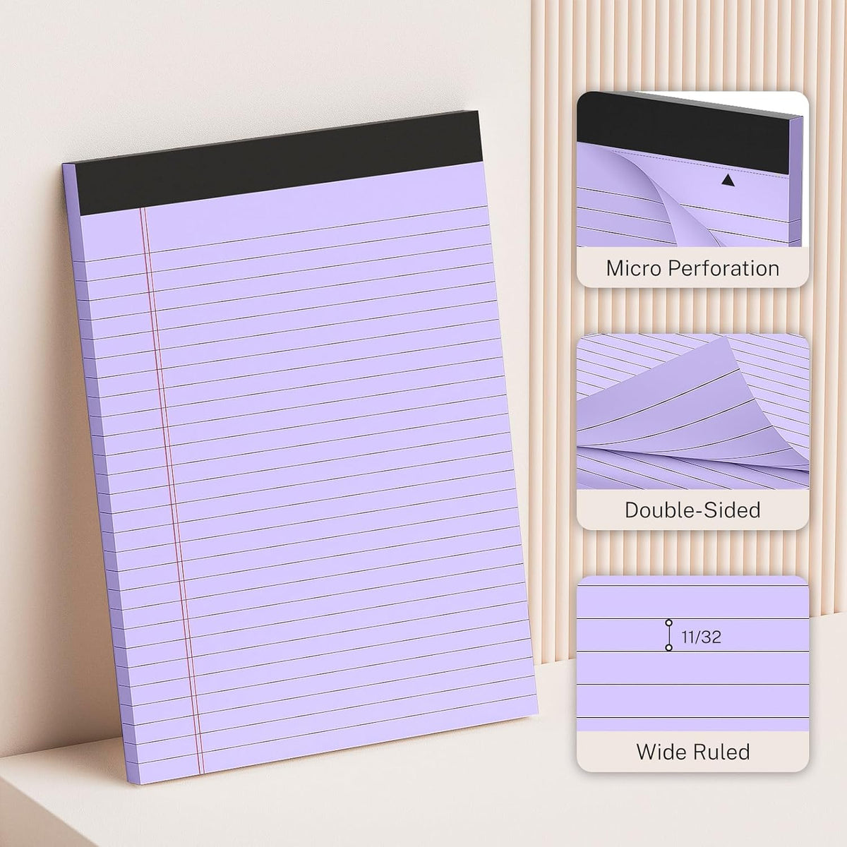 8.5 x 11 Legal Pads, Colored Legal Pads, Wide Ruled, 12 Pack Note Pads 8.5 x 11