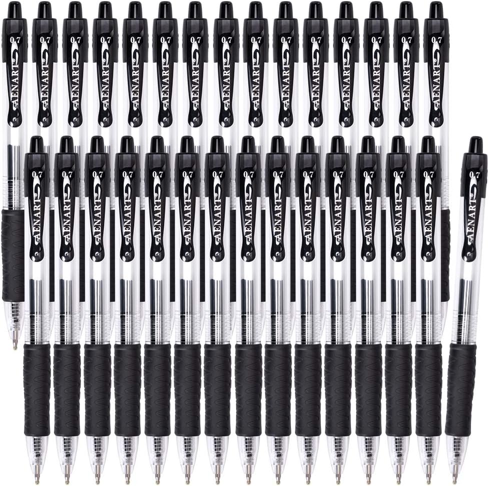 Aen Art 30 Gel Pens, Retractable Gel Ink Roller Pens for Smoothly Writing