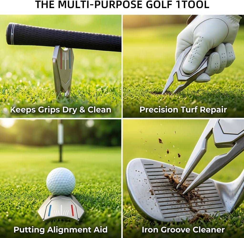 2-Pack Golf Divot Repair Tool with Ball Marker and Magnetic Hat Clip