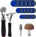 34 PCS Tire Patch Roller Kit, 35mm 43mm 58mm Auto Tire Tube Patches Kit with Roller &