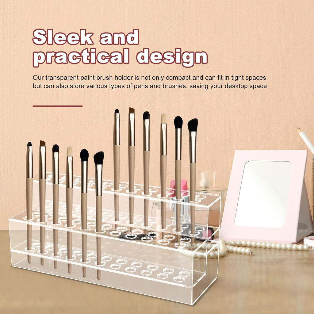 Acrylic Pen Holder, 44-Slots Pen Display Stand Focal Pen Holder Beadable Pen Display