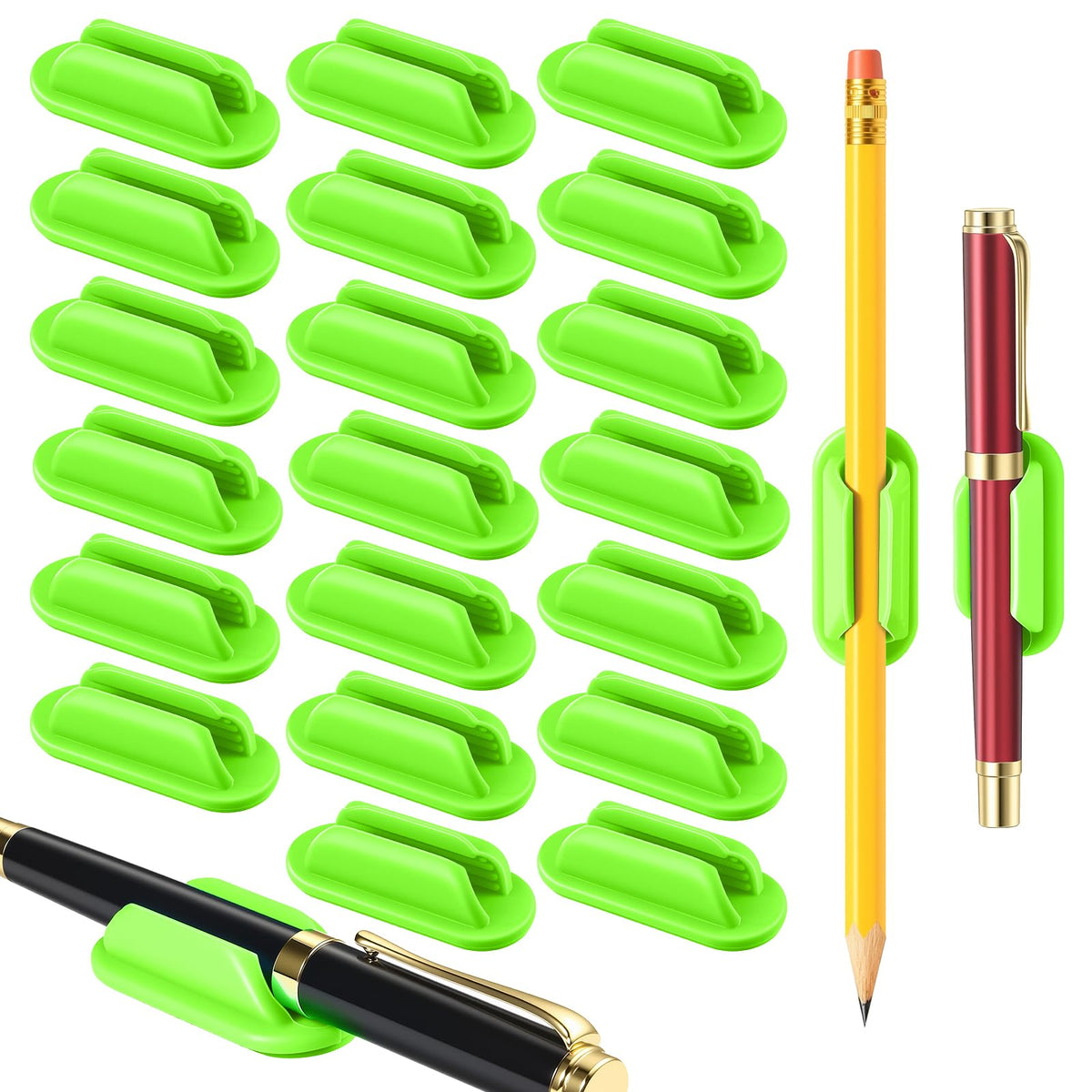 VZZNN 20 Pack Adhesive Pencil Holders for Desk Flexible Silicone Pen Holder Marker
