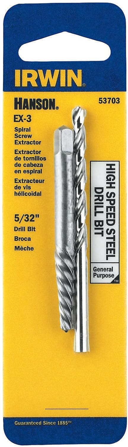 Irwin Industrial 53703 Hanson EX-3 Spiral Extractor and 5/32" Drill Bit Set