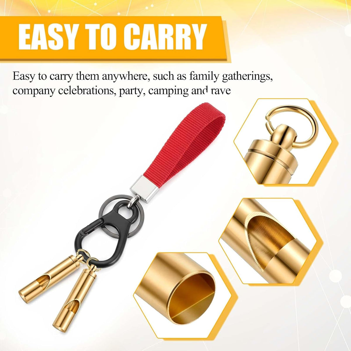 100 Pcs Brass Emergency Whistles for Training Outdoor Sports