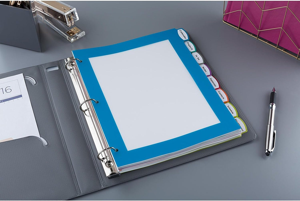 Avery Big Tab Ultralast Plastic Dividers with White Tab Labels, 8 Tabs, Multicolor (24901)
