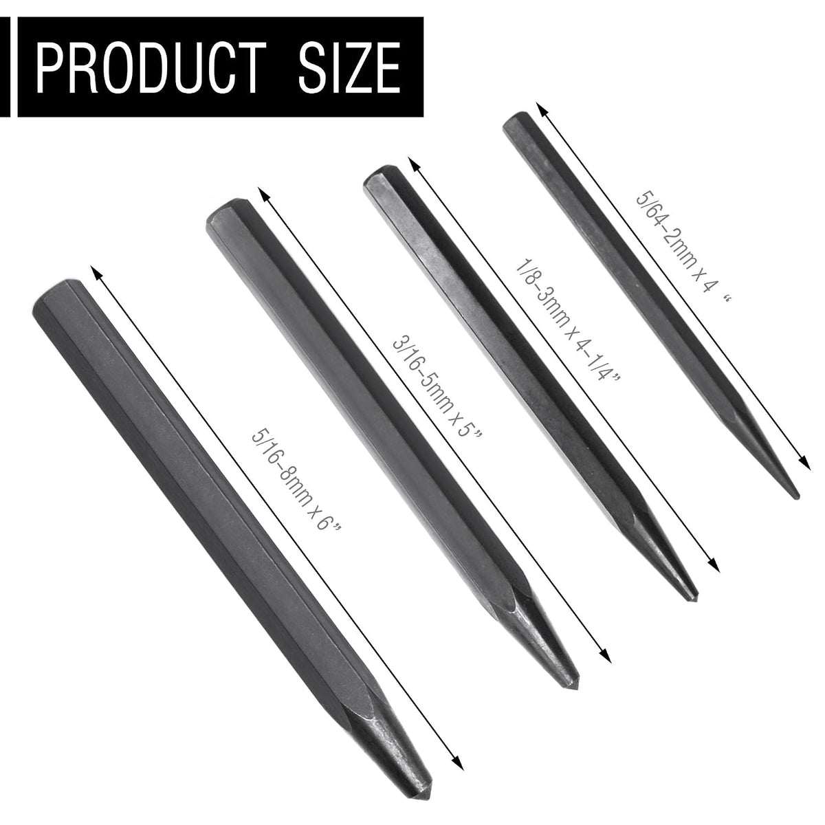 62215 Metal Center Punch Tool Set, 4-Piece