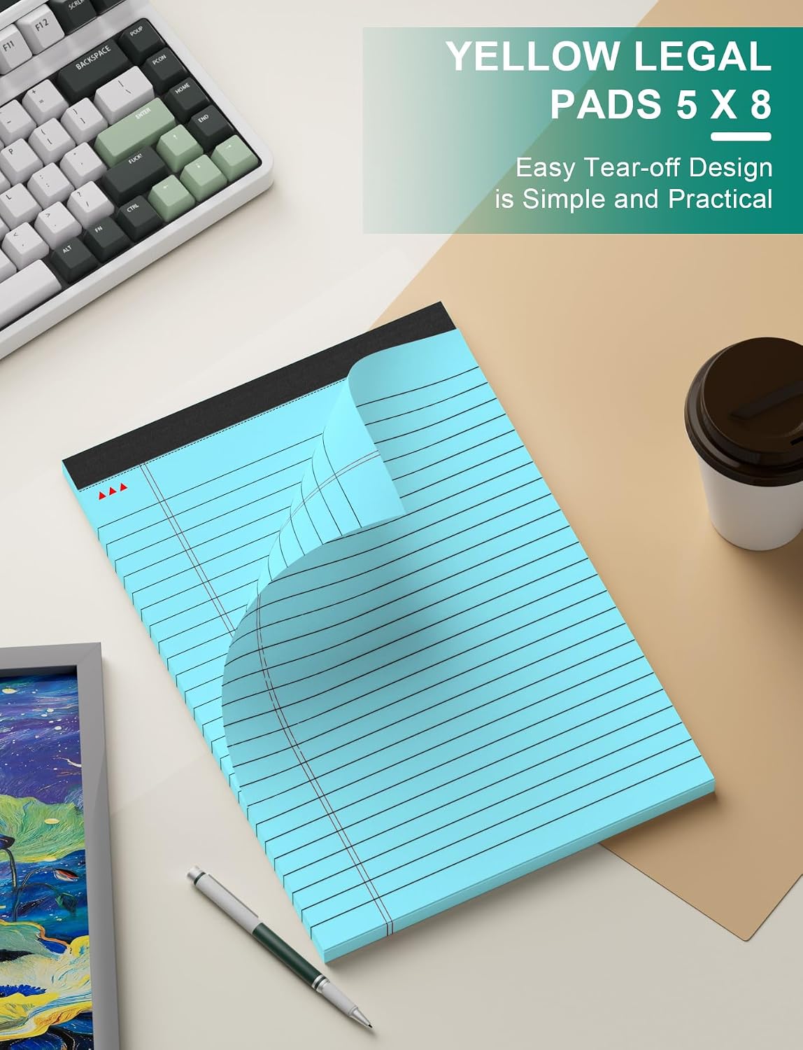 12 Pack Legal Pads 5x8 in Colorful Note Pads for Writing Small NotePads 5x8
