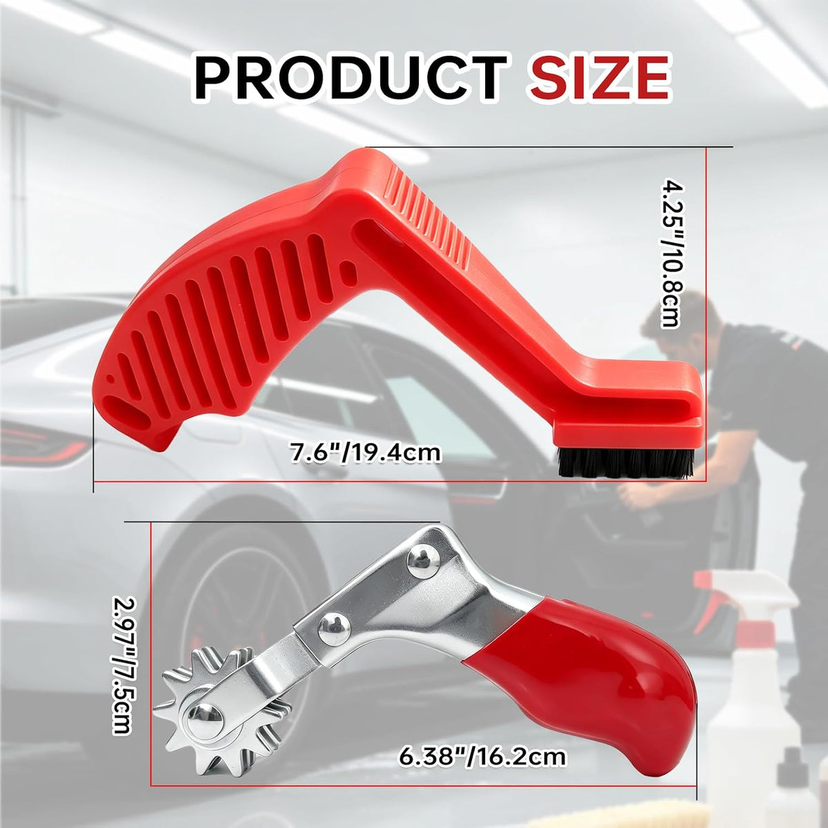 2Pcs Polishing Pad Cleaning Brush and Buffing Pad Spur Tool Set