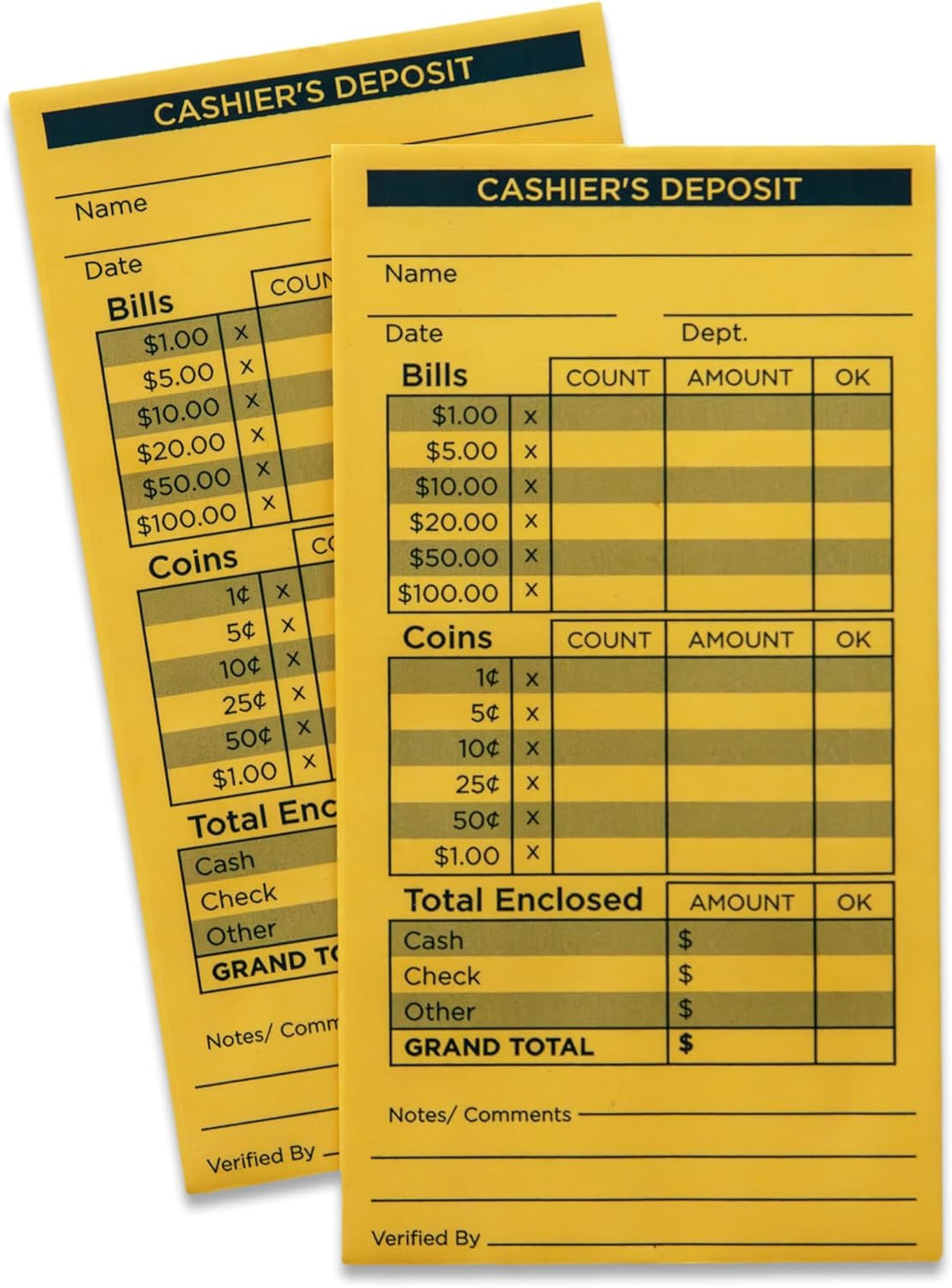 Cashier's Deposit Envelopes | Cash Drop Envelopes | 3.5" x 6.5" (100)