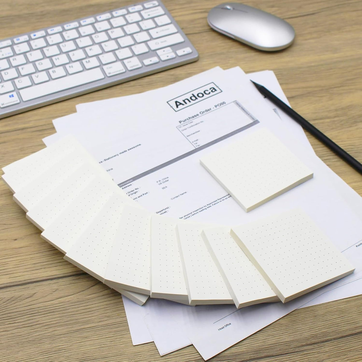 (12 Pad) Dotted Sticky Notes, 3x3 Inch, Dot Grid Self-Stick Notes